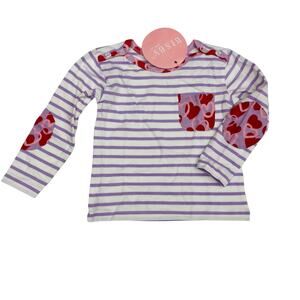 NWT Bisby Size 8 Graffiti Hearts Breton Top